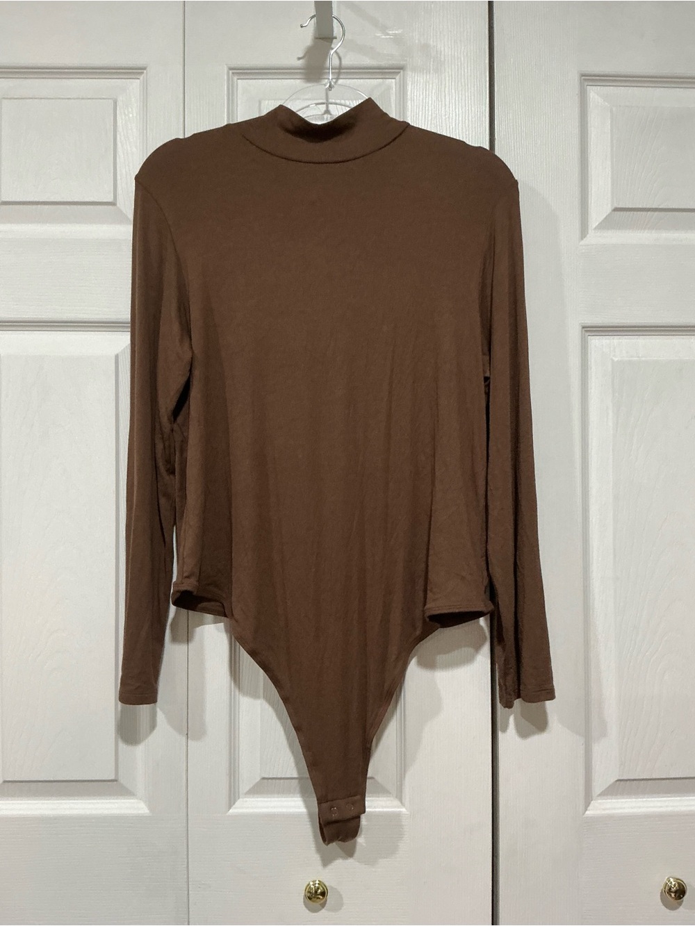 💙 NWT Victoria’s Secret Brown Mock Turtleneck Thong Bodysuit - XXL (01557)